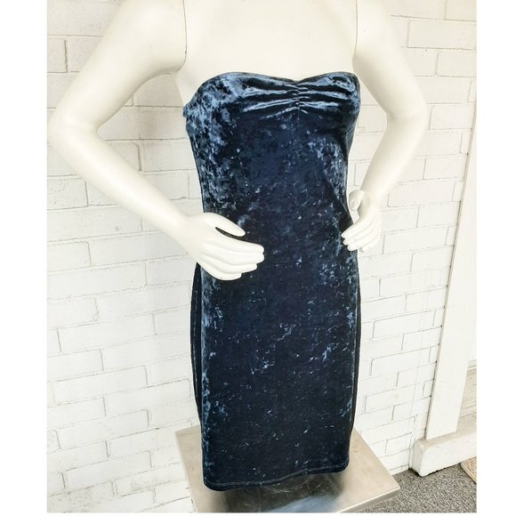 Guess Strapless Velour Dress - Picture 2 of 7